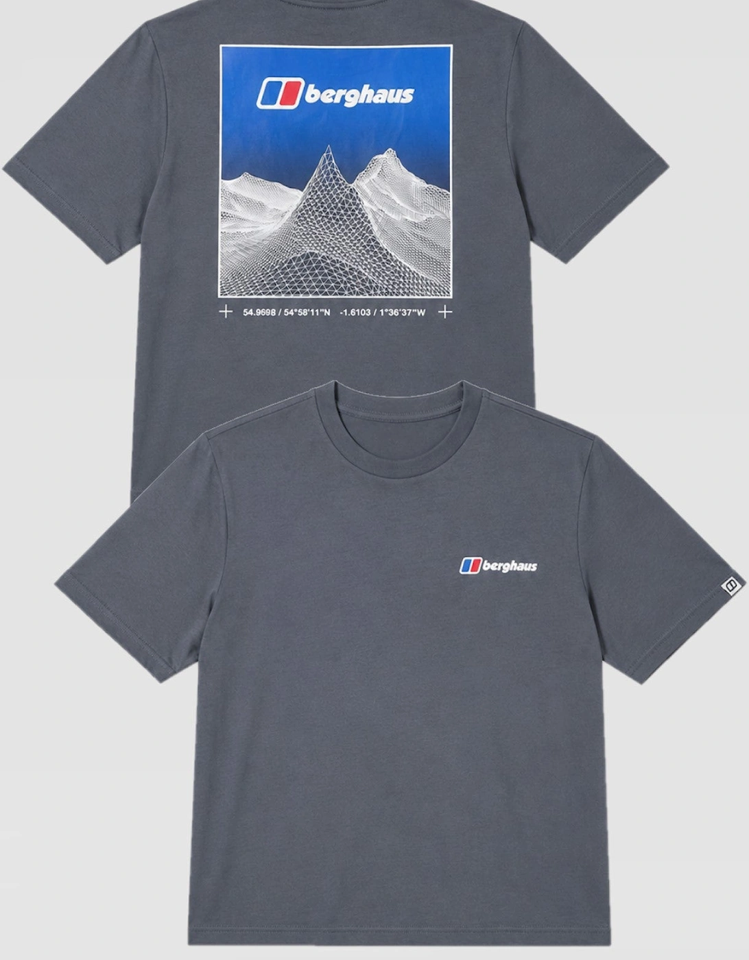Berghaus Mens Pinnacle Point Graphic Mountain T Shirt in Grey