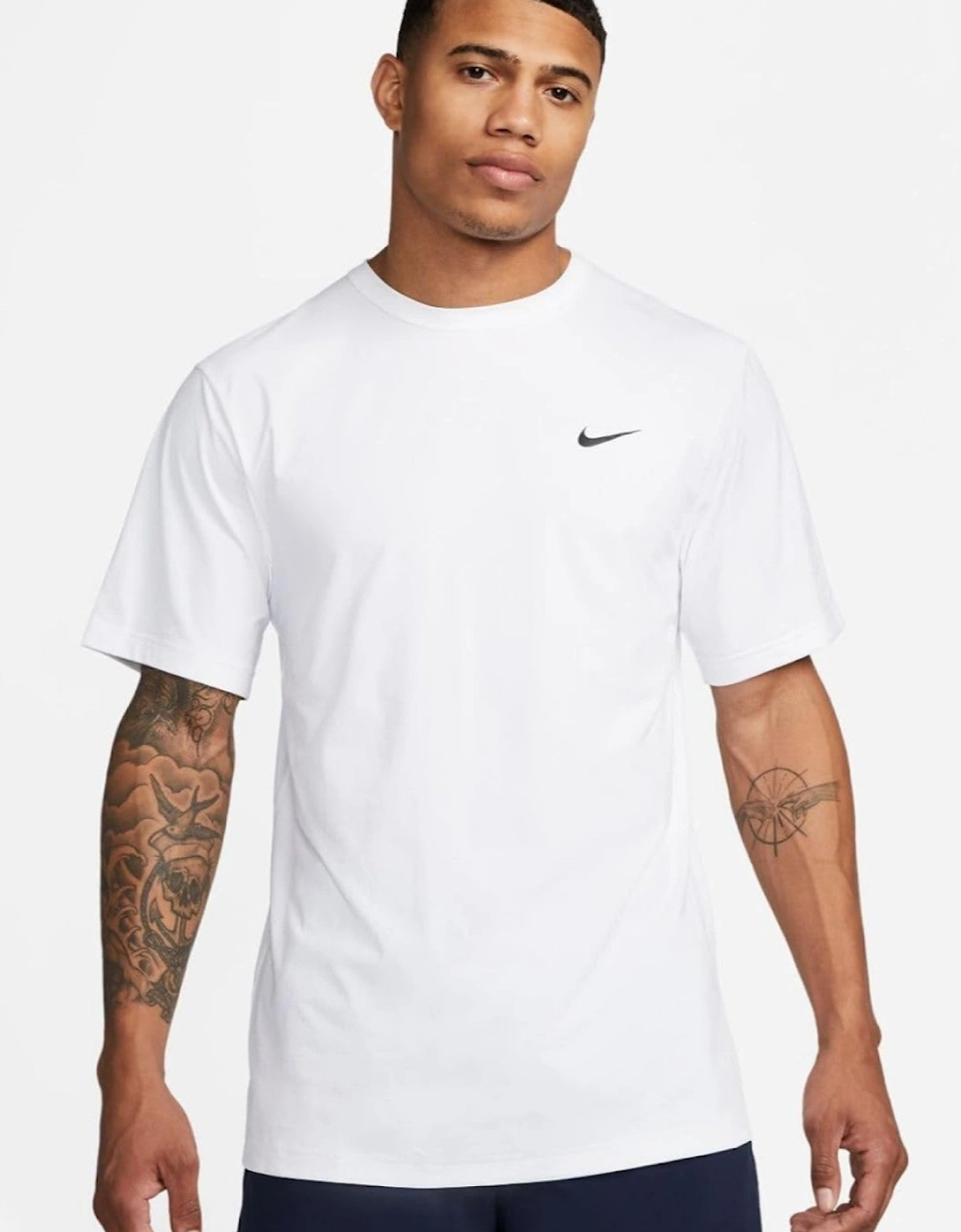 Nike Mens Hyverse Dri-FIT UV Fitness Sportswear T Shirt in White