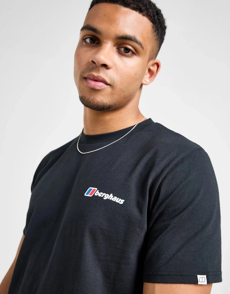 Berghaus Mens Mount Diagram Graphic Cotton T Shirt in Black