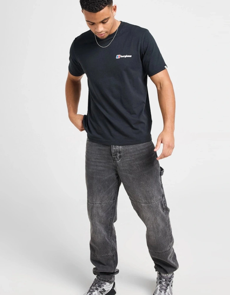 Berghaus Mens Mount Diagram Graphic Cotton T Shirt in Black