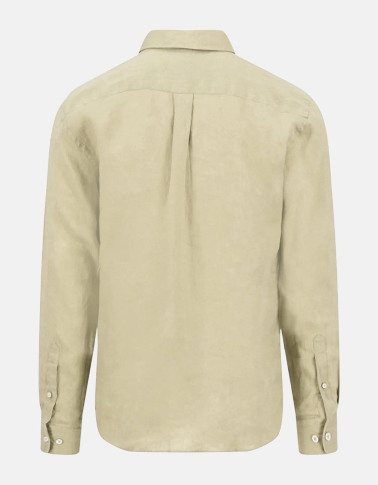 Pure Linen Button Down Shirt Pistachio