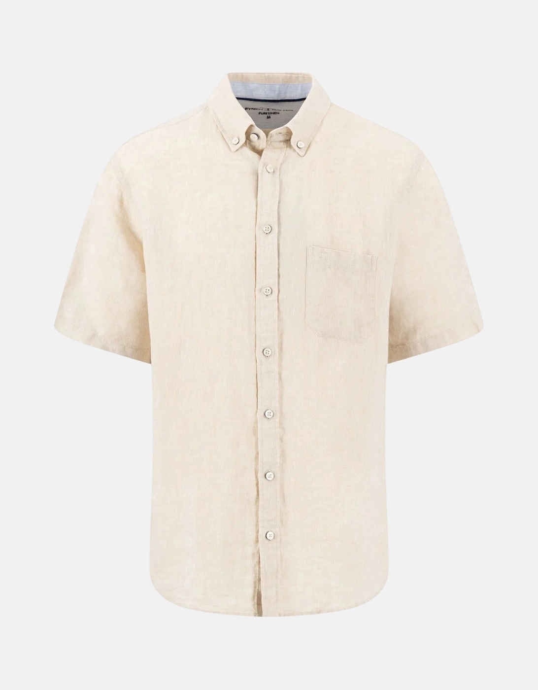 Premium Linen Button Down Short Sleeved Shirt Sand