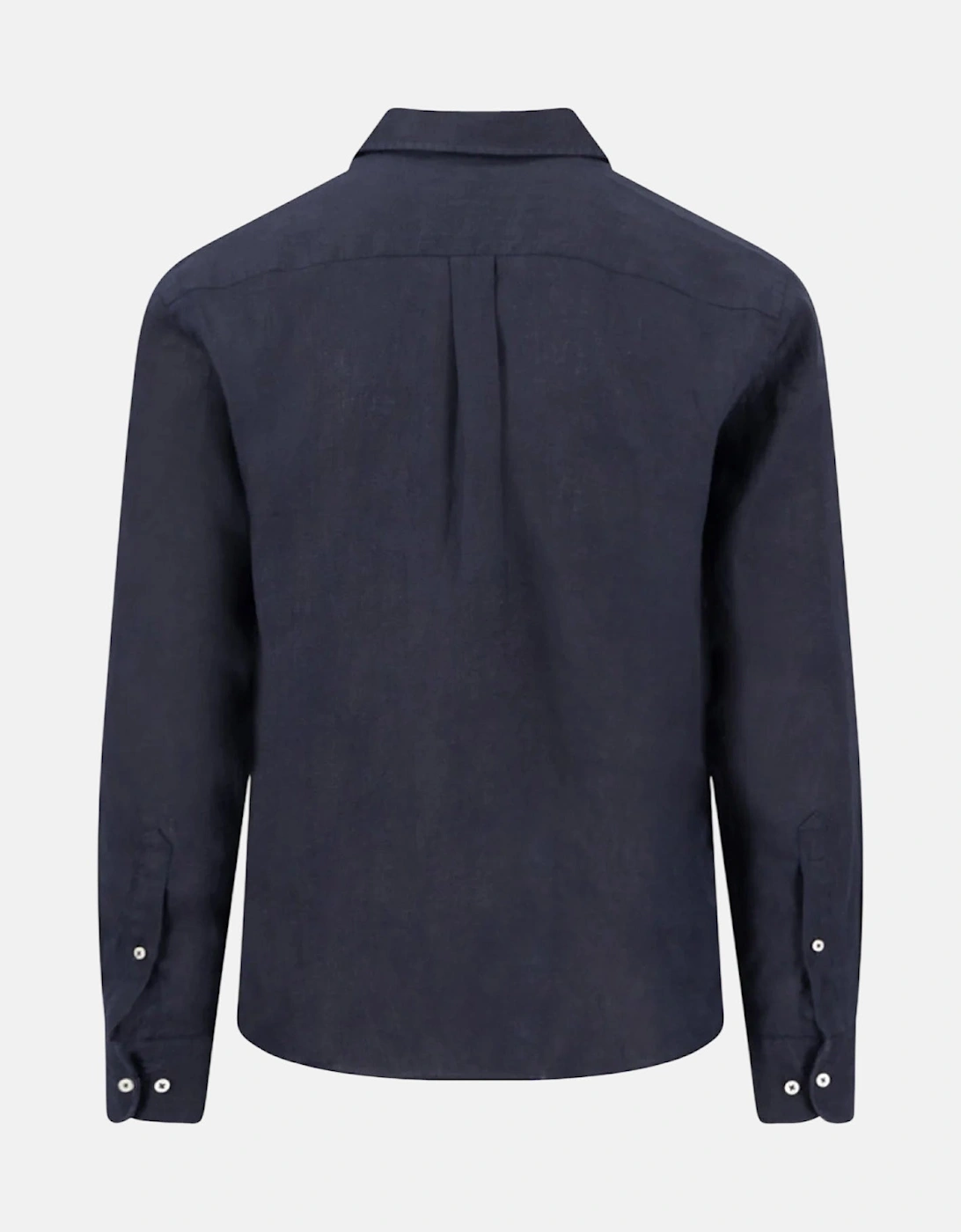Kent Collar Pure Linen Shirt Navy