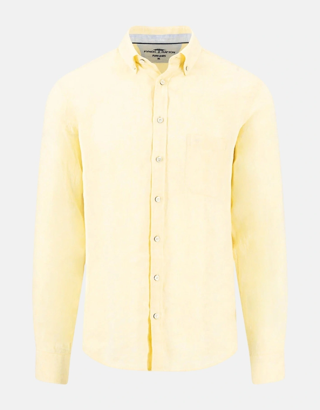 Pure Linen Button Down Shirt Pale Yellow