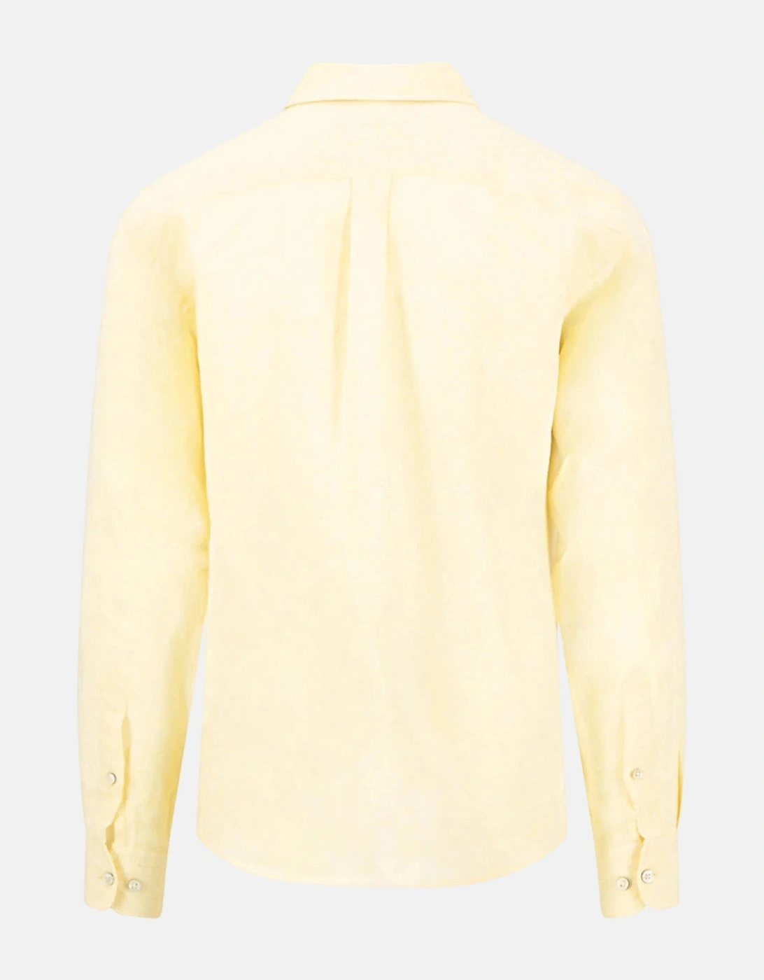 Pure Linen Button Down Shirt Pale Yellow