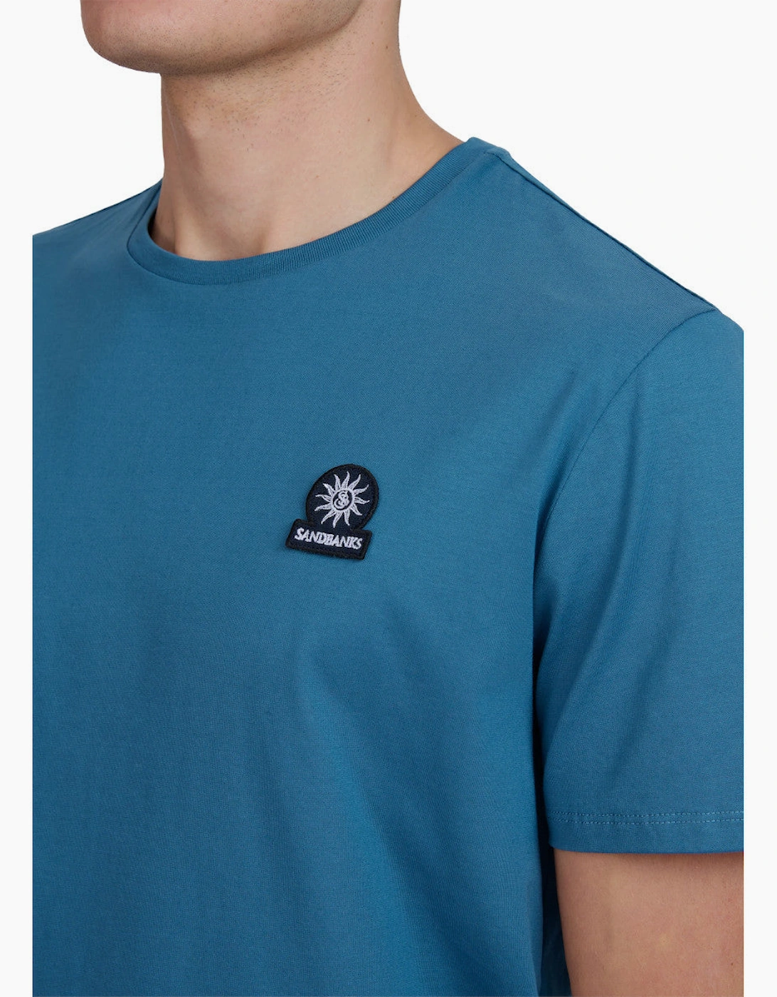Sandbanks Mercerised Badge T-Shirt A1-26 Teal