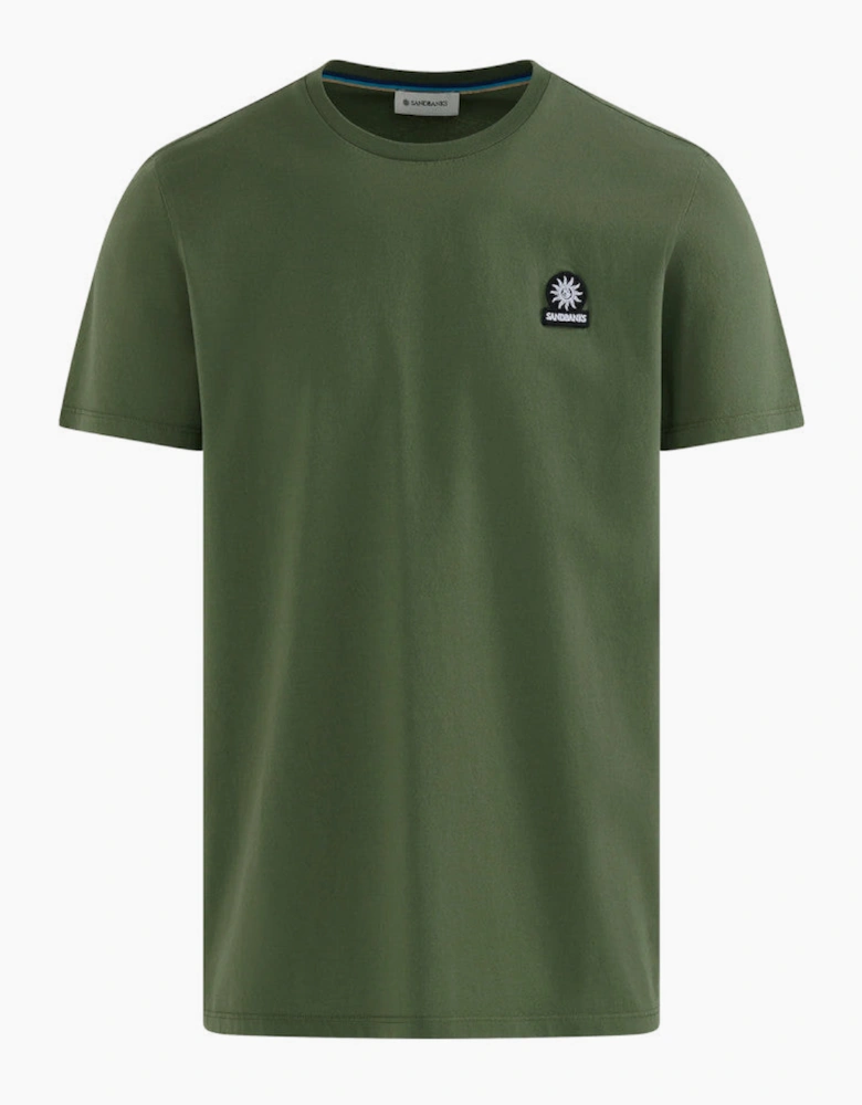 Sandbanks Mercerised Badge T-Shirt A1-26 Olive