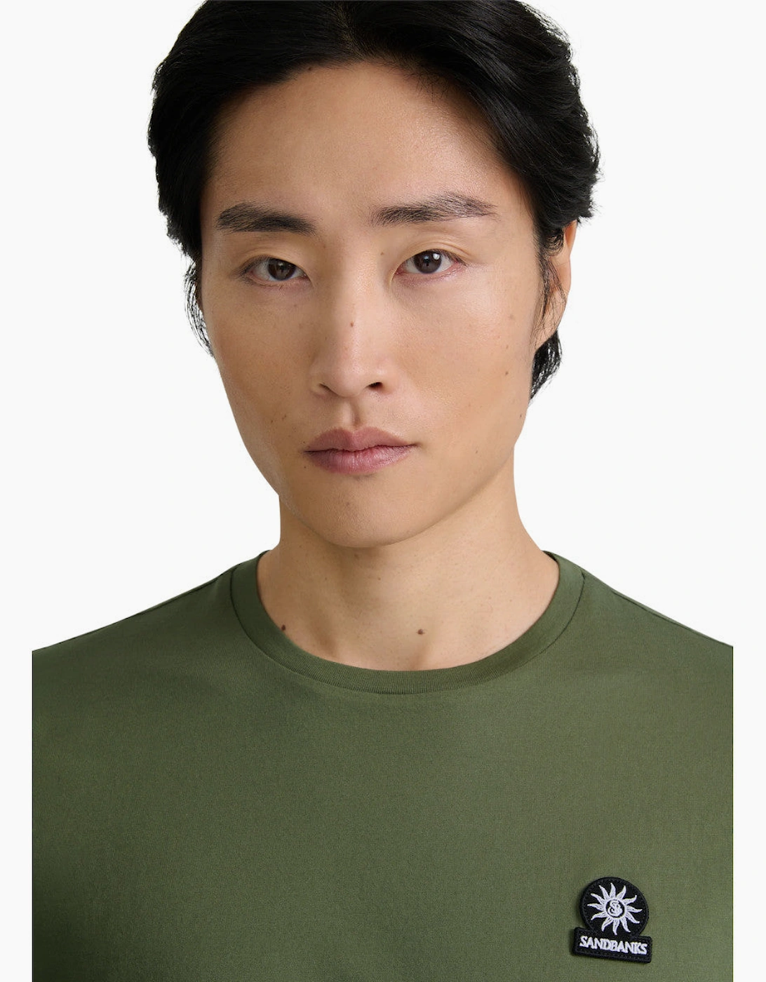 Sandbanks Mercerised Badge T-Shirt A1-26 Olive
