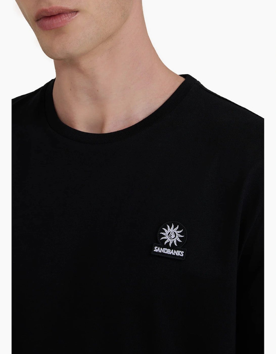 Sandbanks Mercerised Badge T-Shirt A1-26 Black