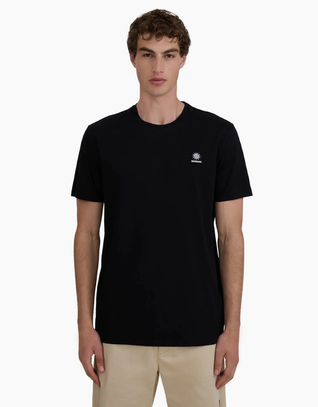 Sandbanks Mercerised Badge T-Shirt A1-26 Black