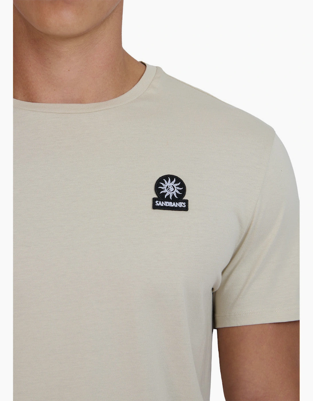 Sandbanks Mercerised Badge T-Shirt A1-26 Stone