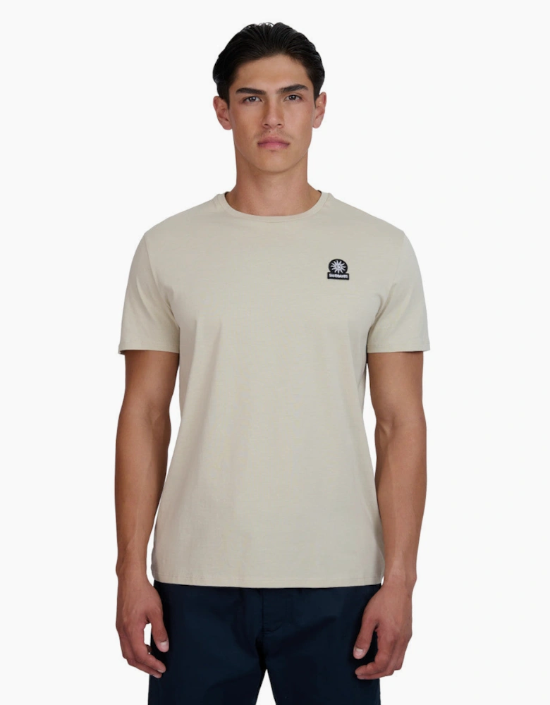 Sandbanks Mercerised Badge T-Shirt A1-26 Stone