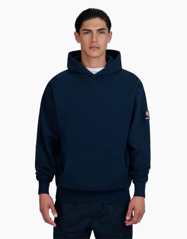 Sandbanks Badge Logo Hoodie Navy