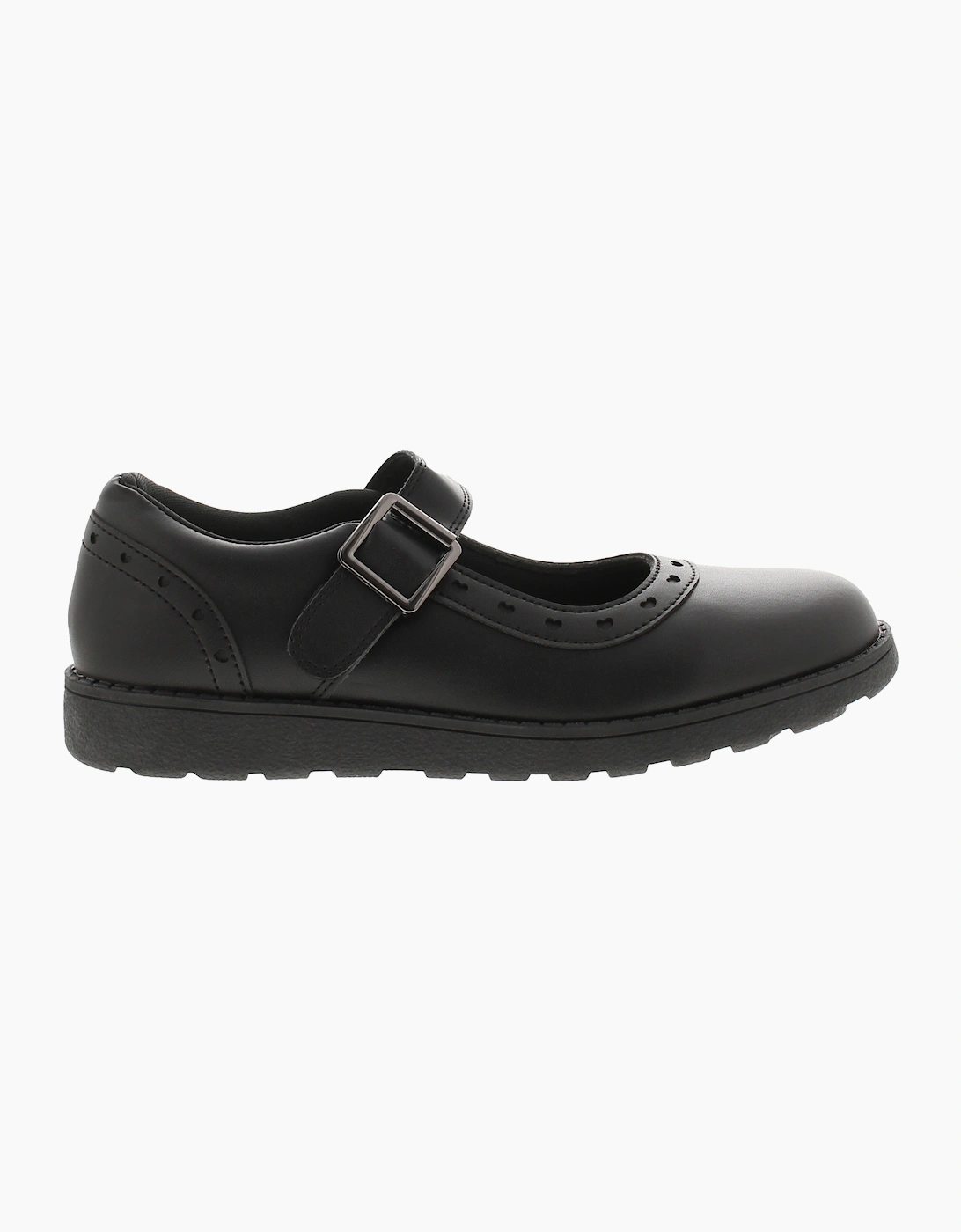 Princess Stardust Girls School Shoes Starry Touch Fastening black UK Size