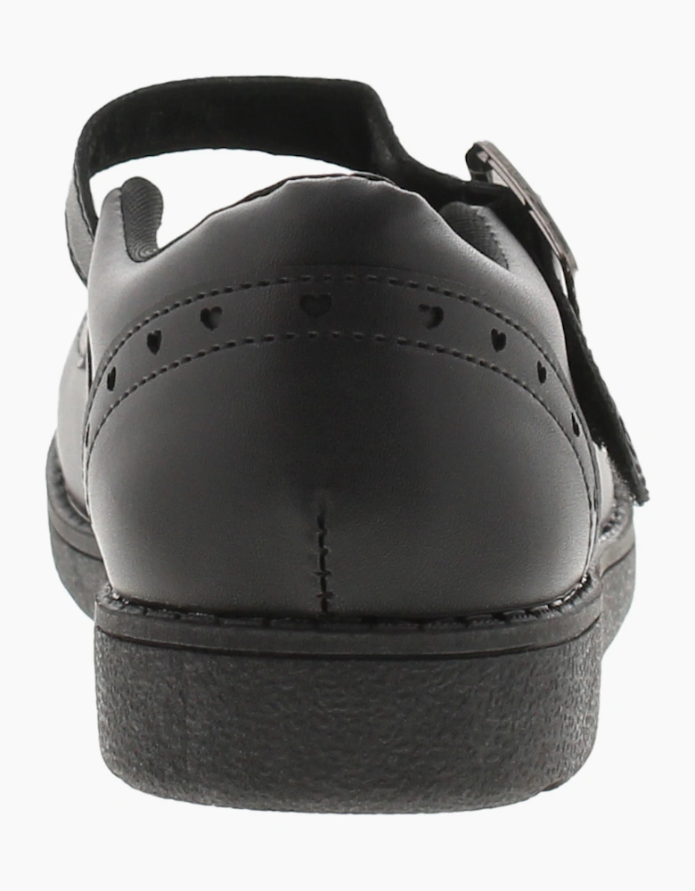 Princess Stardust Girls School Shoes Starry Touch Fastening black UK Size