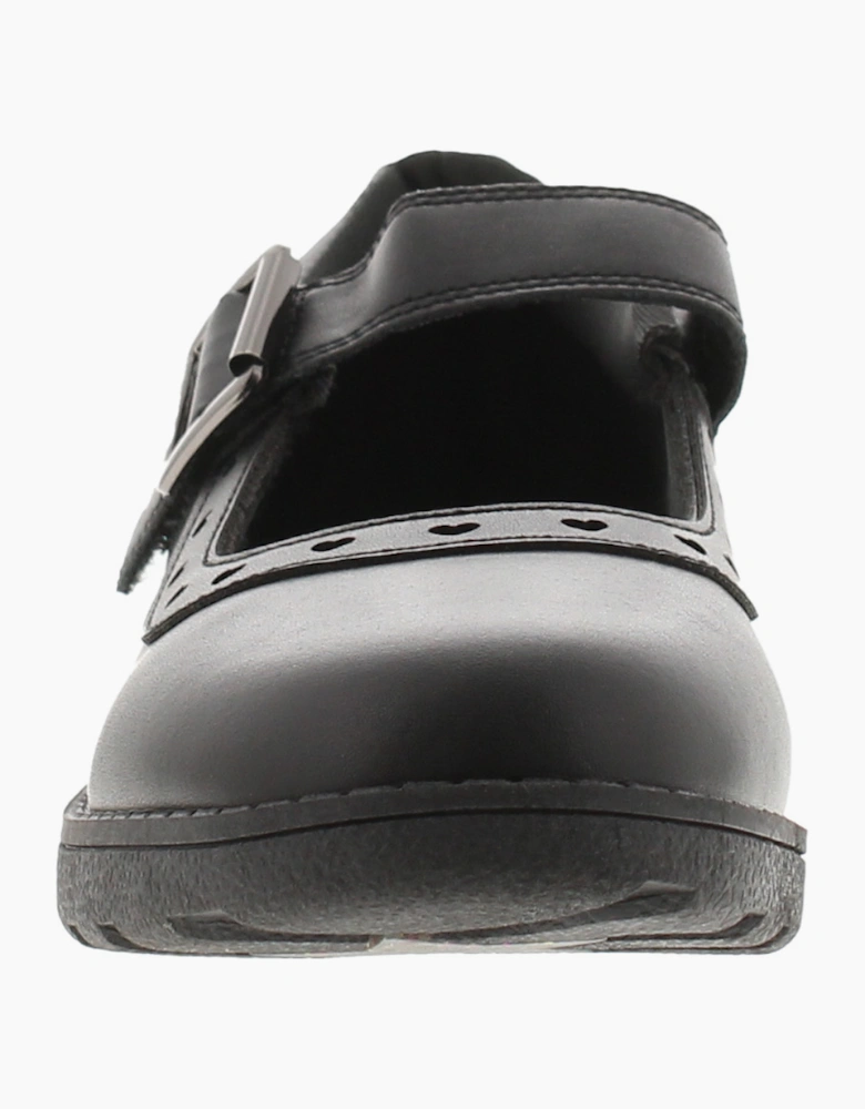 Princess Stardust Girls School Shoes Starry Touch Fastening black UK Size