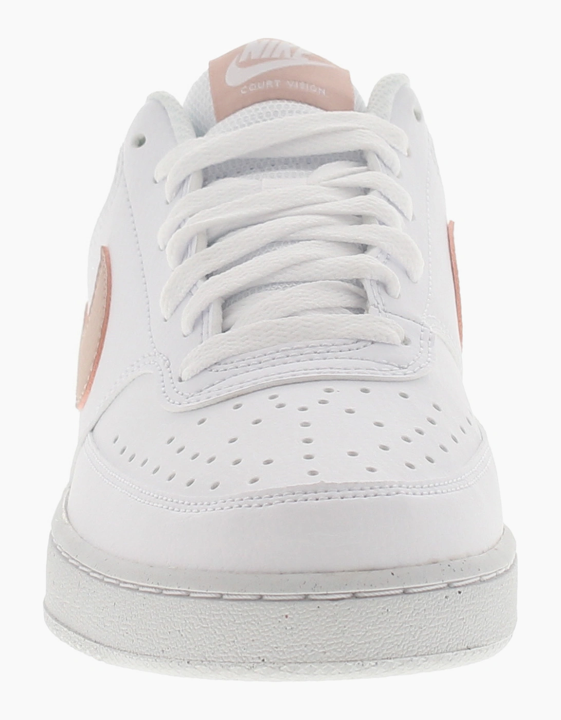 Nike Womens Trainers Court Vision Low Leather Lace Up white pink UK Size