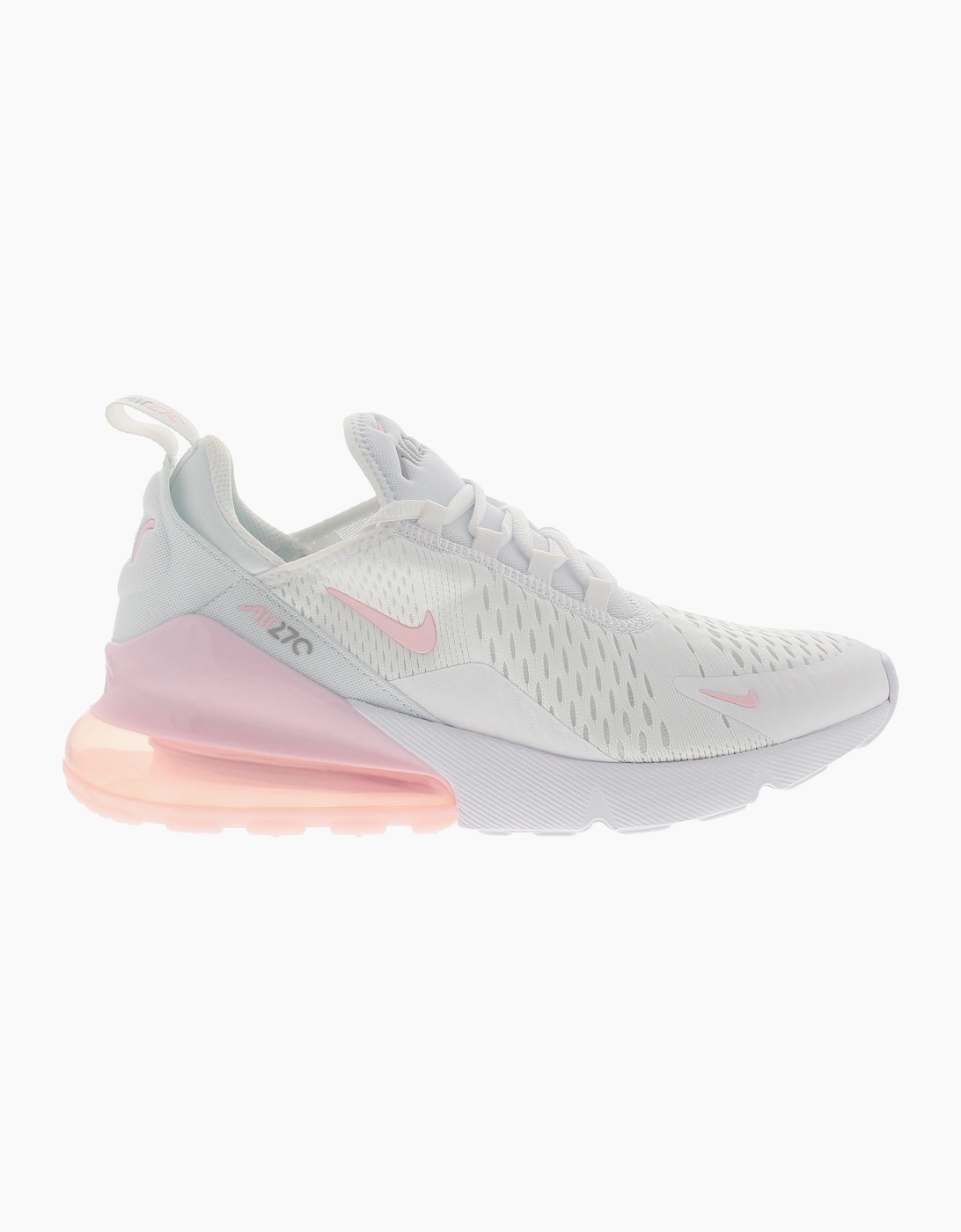 Nike Girls Trainers Air Max 270 Gs Lace Up white pink UK Size