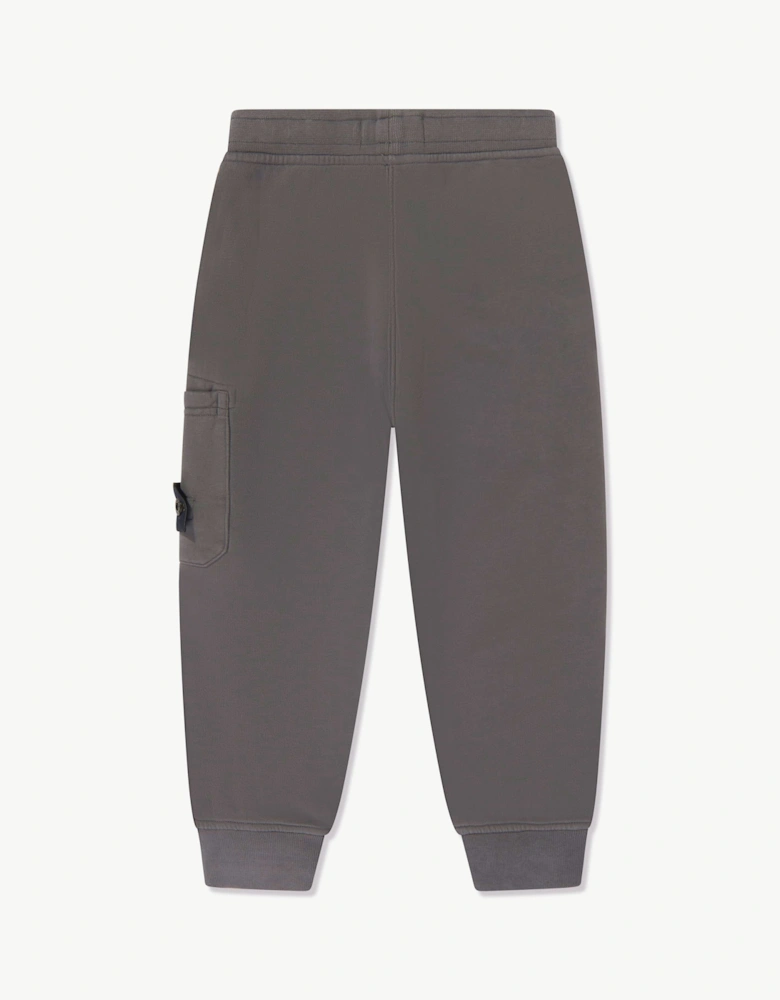 Stone Island Boys Brushed Cotton Fleece Joggers in Grey