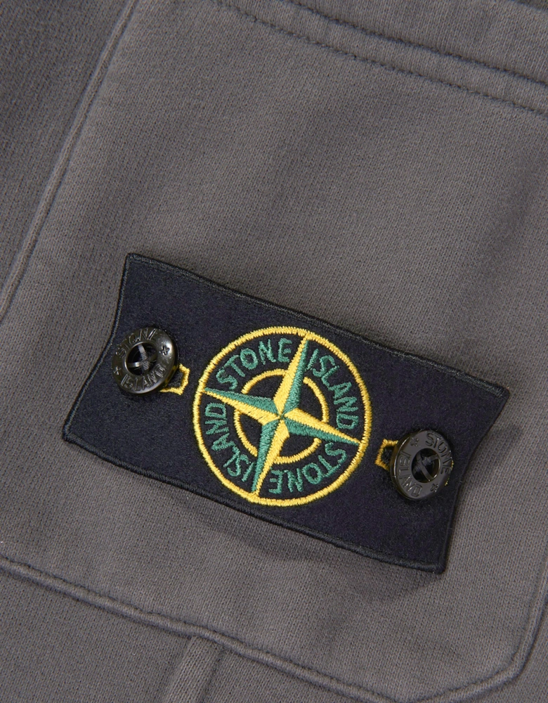 Stone Island Boys Brushed Cotton Fleece Joggers in Grey