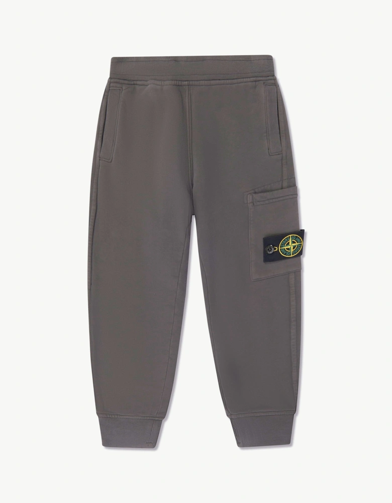 Stone Island Boys Brushed Cotton Fleece Joggers in Grey