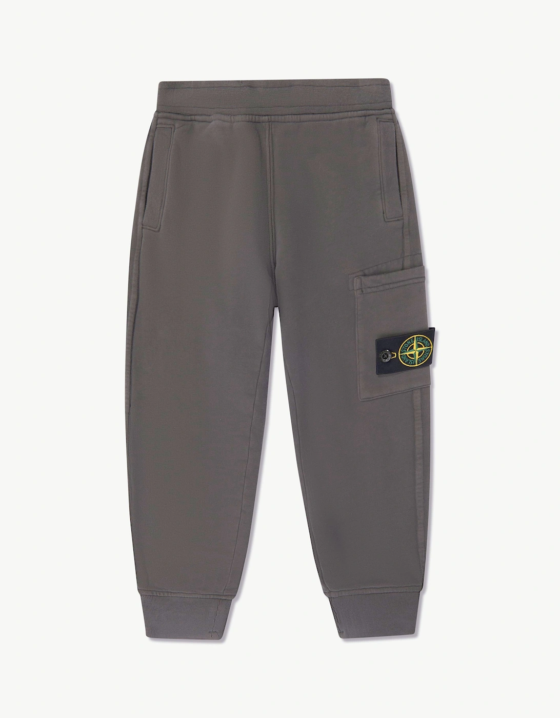 Stone Island Boys Brushed Cotton Fleece Joggers in Grey