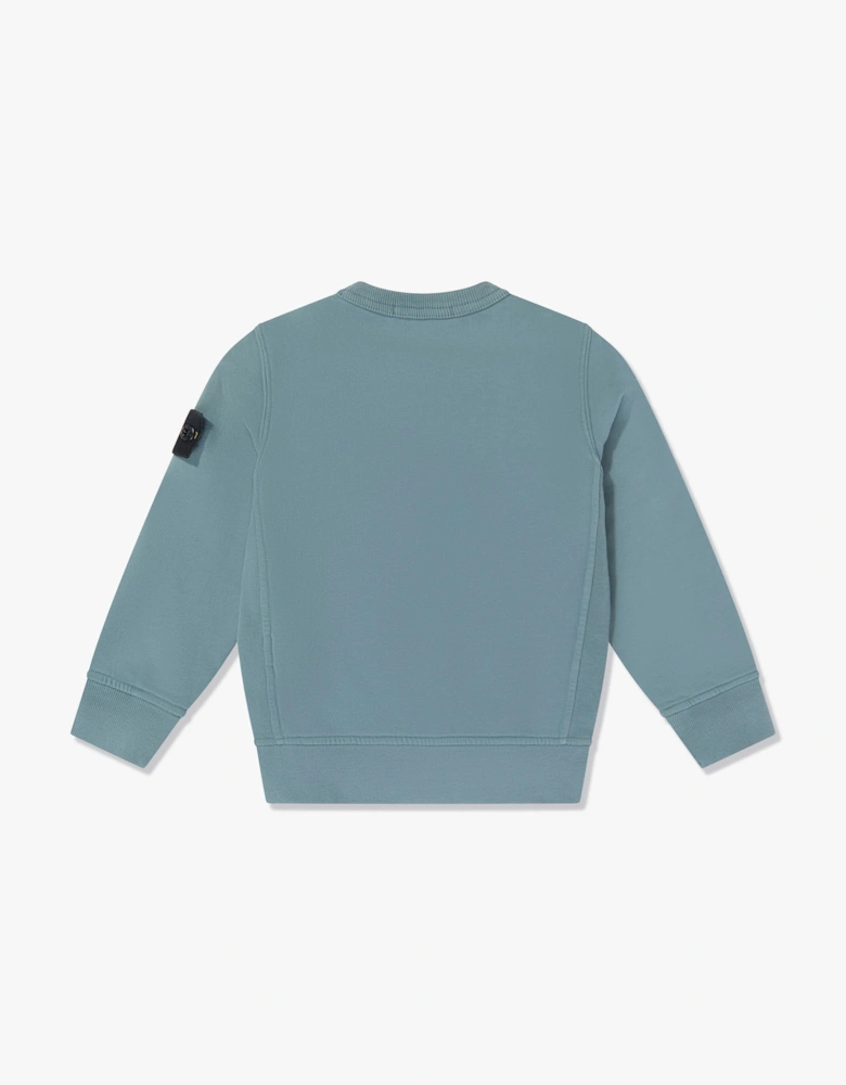 Stone Island Boys Brushed Cotton Fleece Sweatshirt in Blue