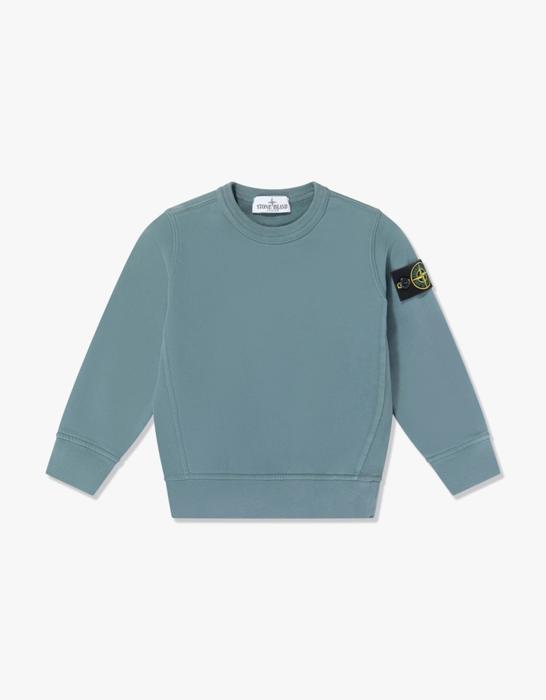 Stone Island Boys Brushed Cotton Fleece Sweatshirt in Blue