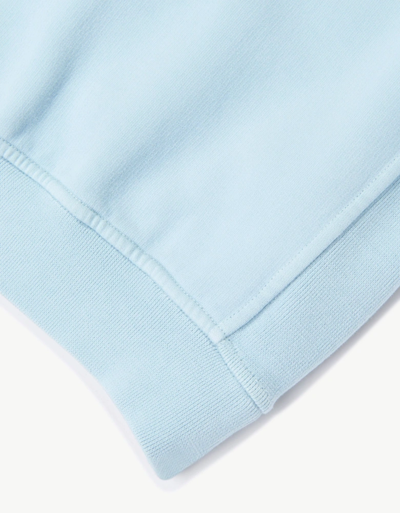 Stone Island Boys Brushed Organic Fleece Half Zip Sweatshirt in Blue