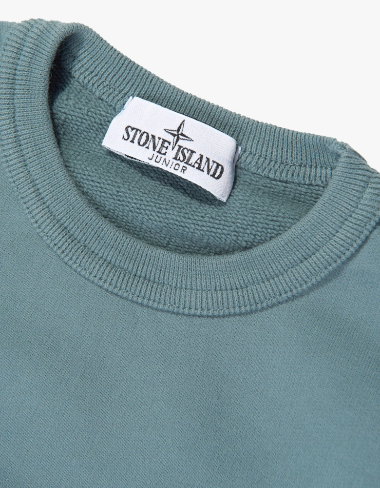 Stone Island Boys Brushed Cotton Fleece Sweatshirt in Blue