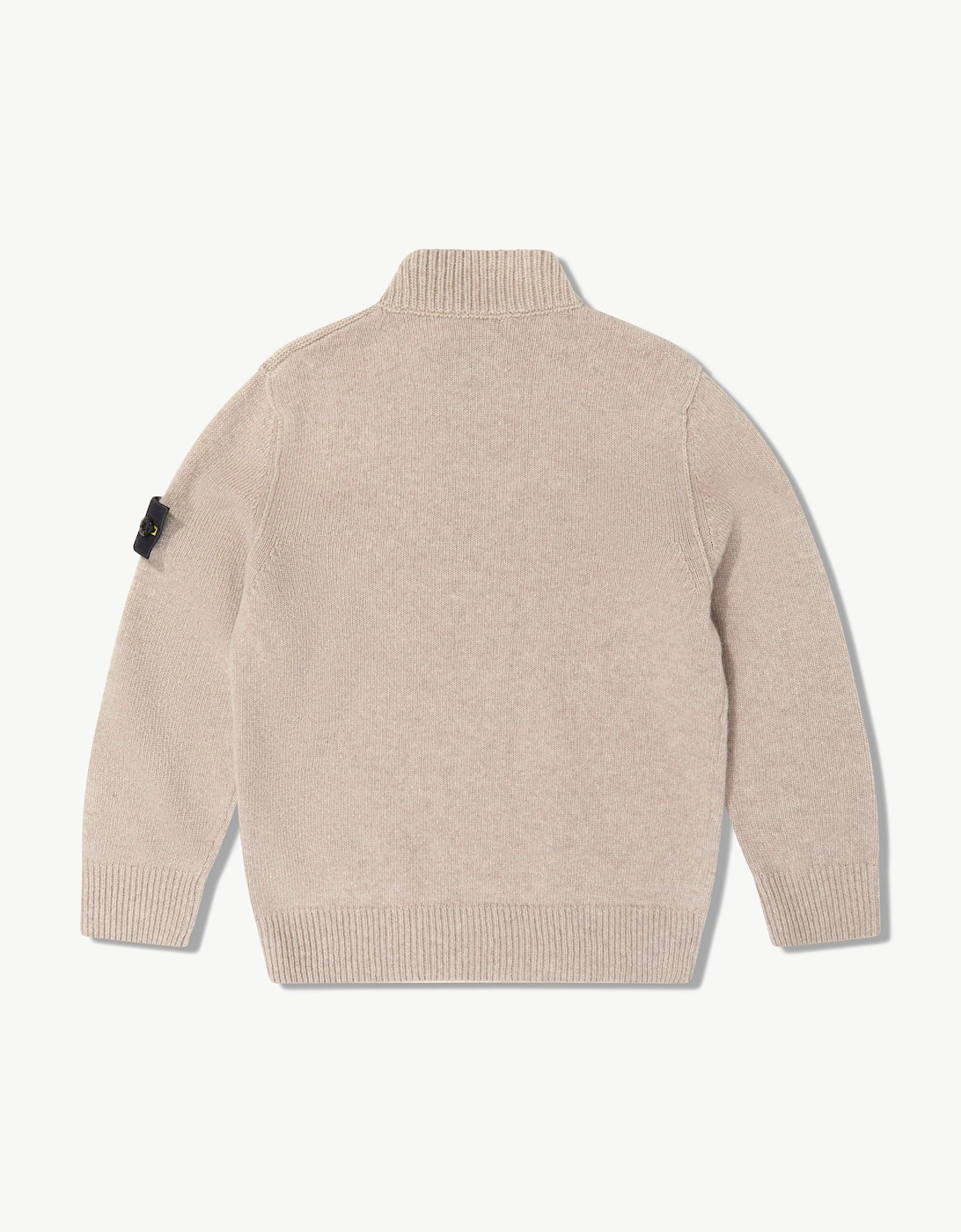 Stone Island Boys Wool and Cashmere Half Zip Jumper in Beige