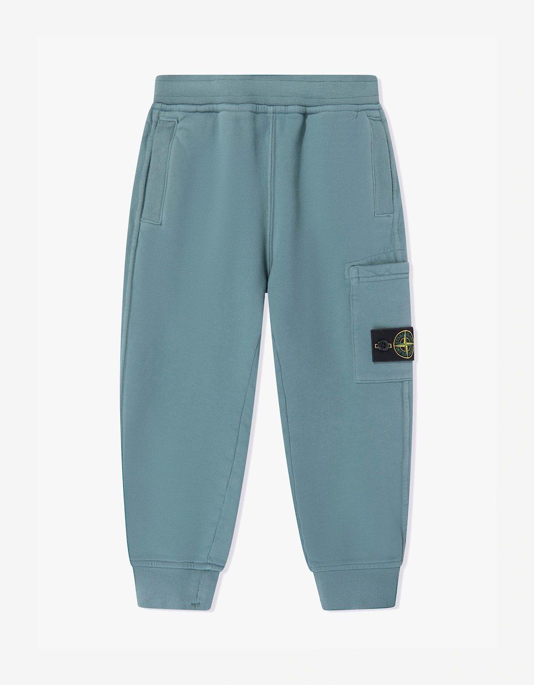 Stone Island Boys Brushed Cotton Fleece Joggers in Blue