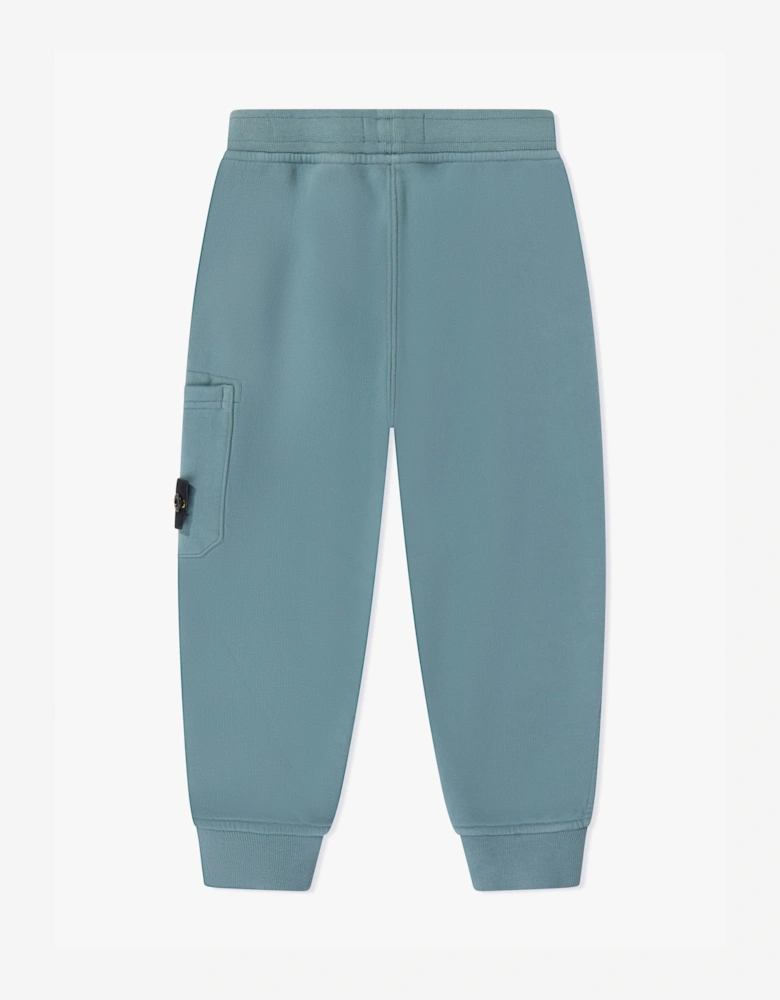 Stone Island Boys Brushed Cotton Fleece Joggers in Blue