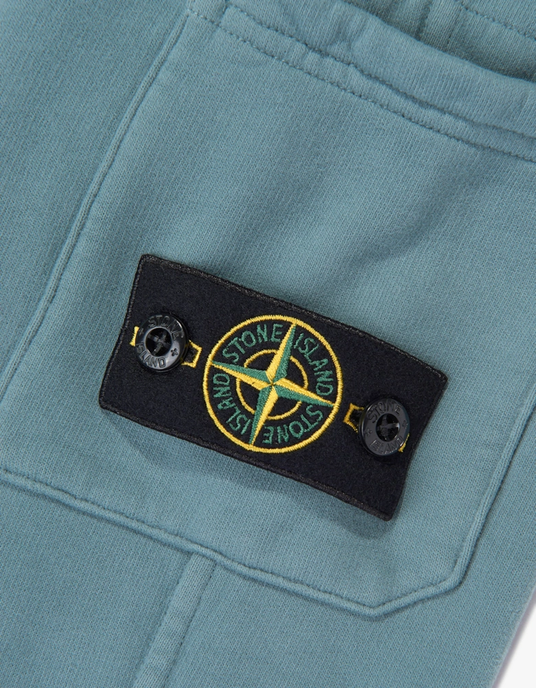 Stone Island Boys Brushed Cotton Fleece Joggers in Blue