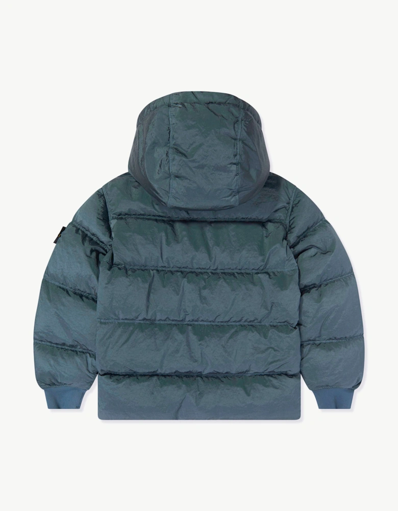 Stone Island Boys Econyl Regenerated Nylon Puffer Jacket in Blue