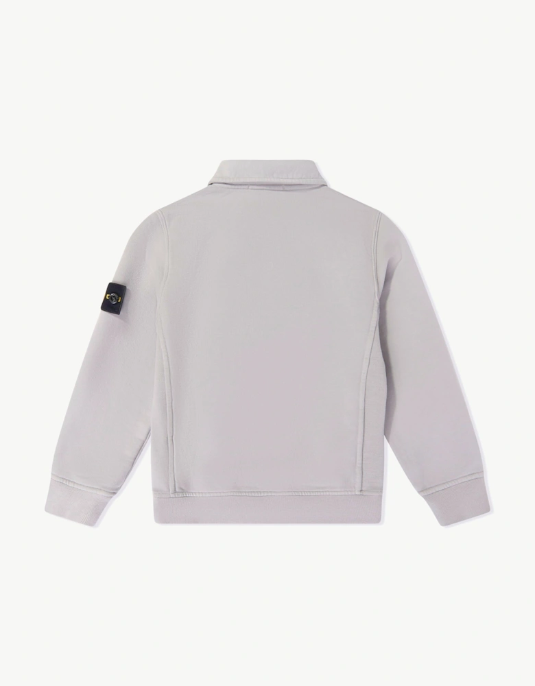 Stone Island Boys Brushed Organic Cotton Polo Sweatshirt in Grey