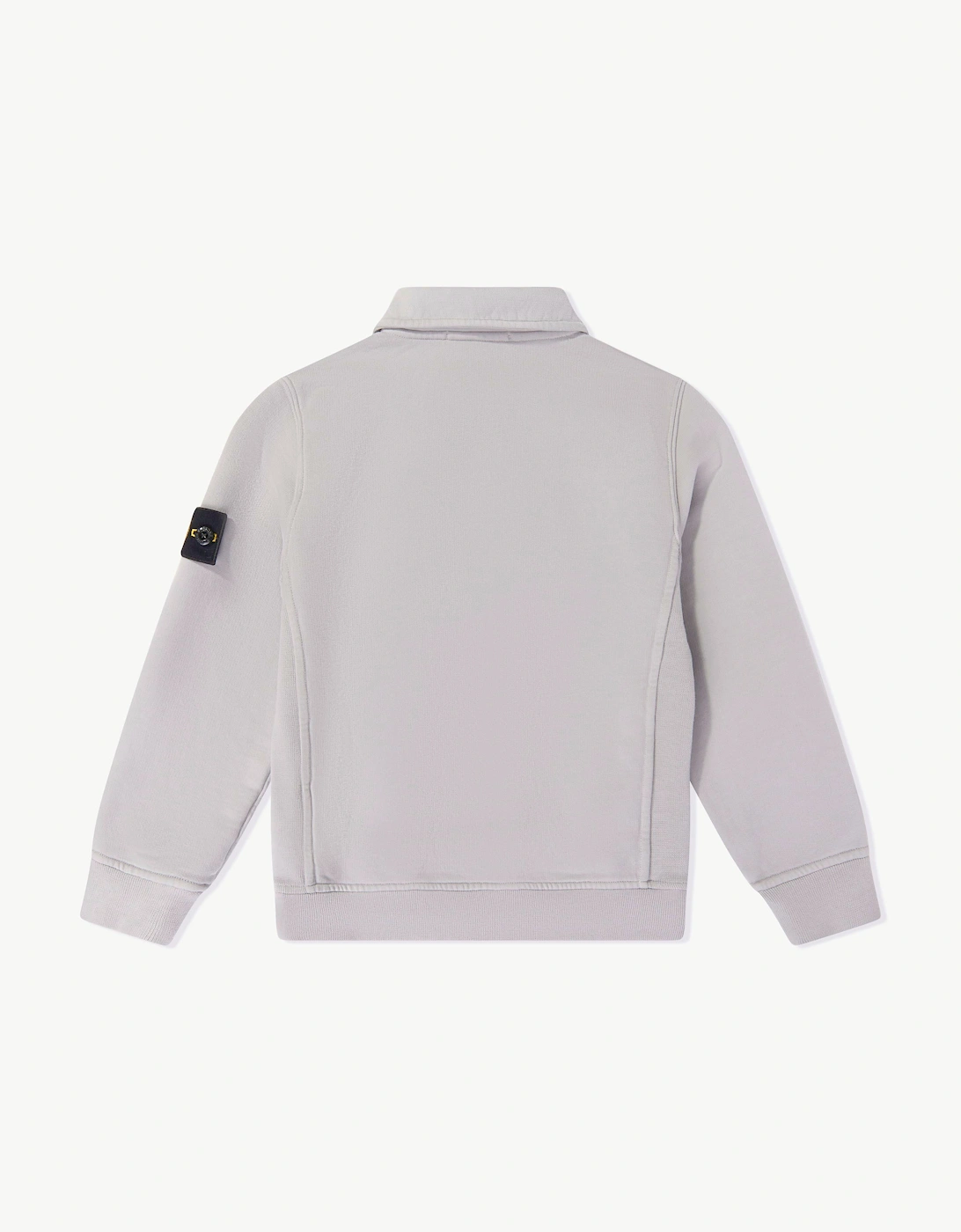 Stone Island Boys Brushed Organic Cotton Polo Sweatshirt in Grey