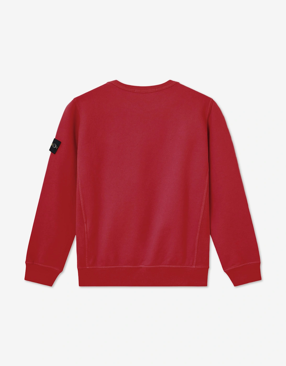 Stone Island Boys Brushed Cotton Fleece Sweatshirt in Red