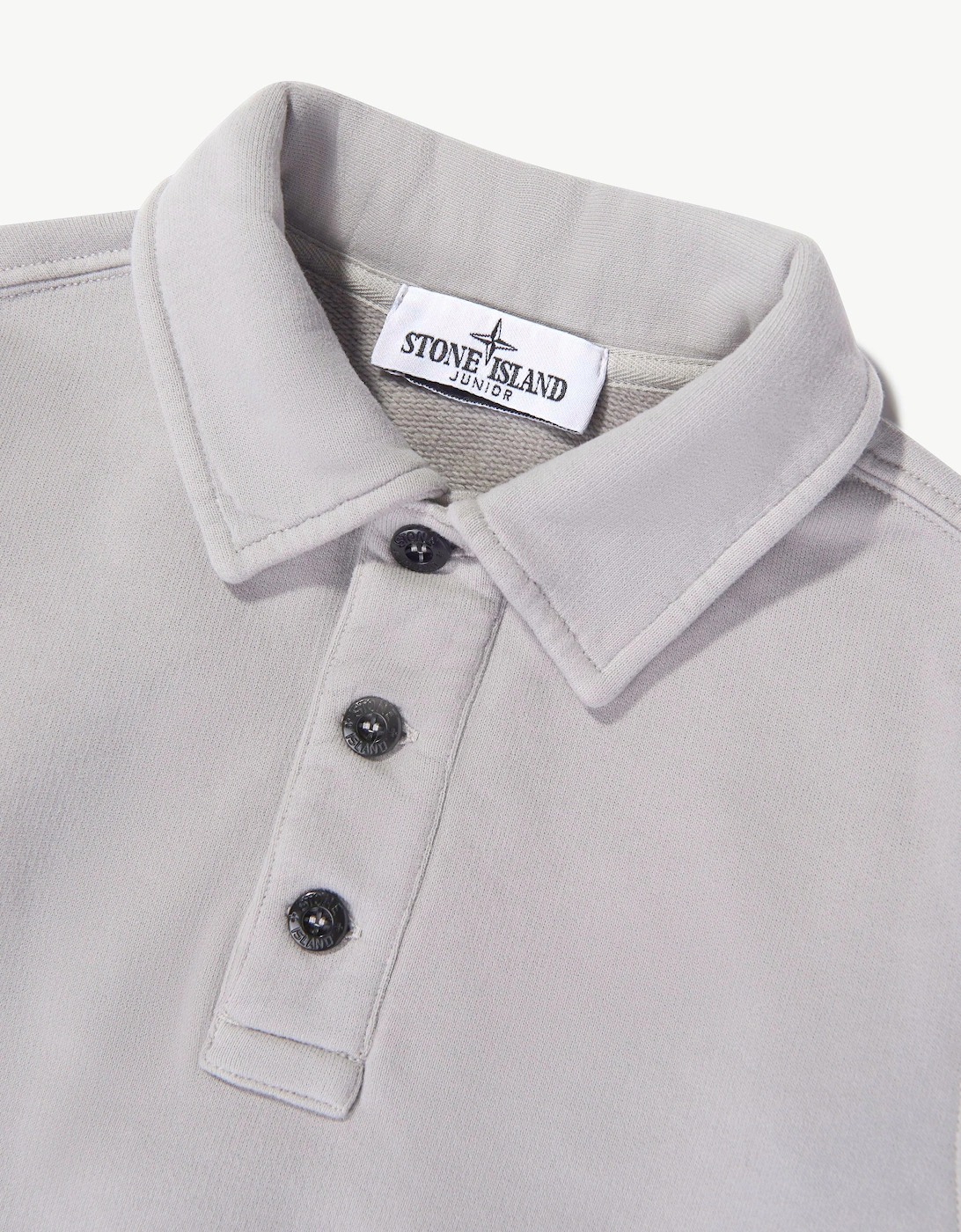 Stone Island Boys Brushed Organic Cotton Polo Sweatshirt in Grey