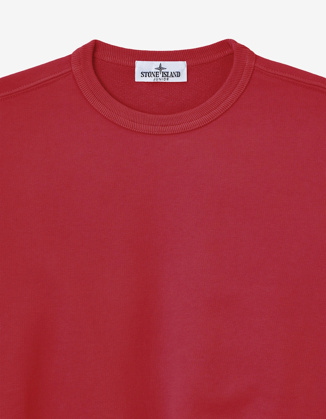 Stone Island Boys Brushed Cotton Fleece Sweatshirt in Red