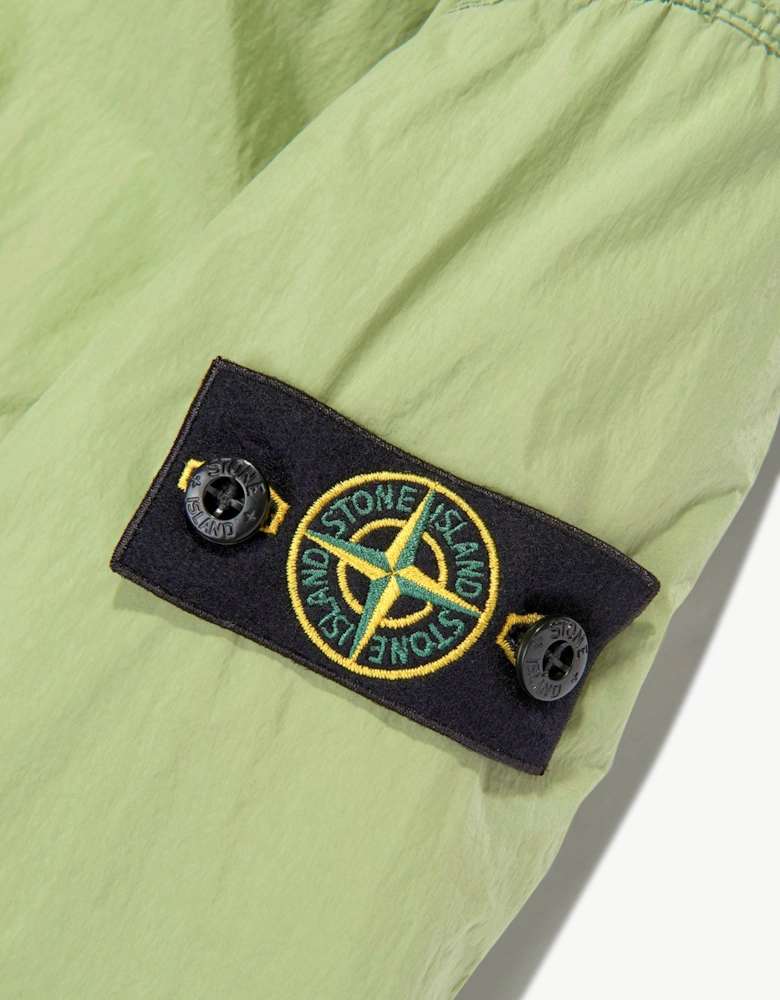 Stone Island Boys Crinkle Reps NY Hooded Jacket in Green