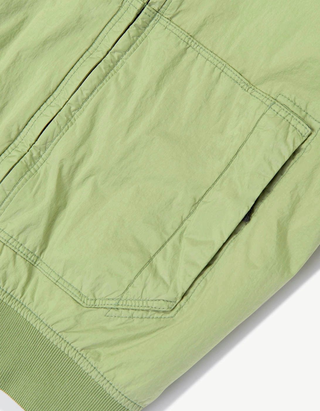 Stone Island Boys Crinkle Reps NY Hooded Jacket in Green