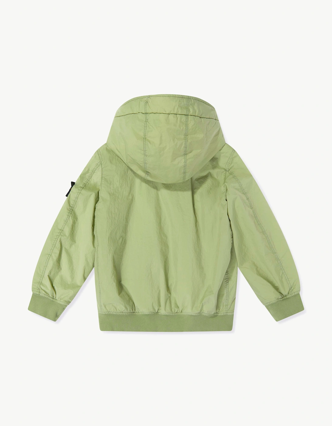 Stone Island Boys Crinkle Reps NY Hooded Jacket in Green
