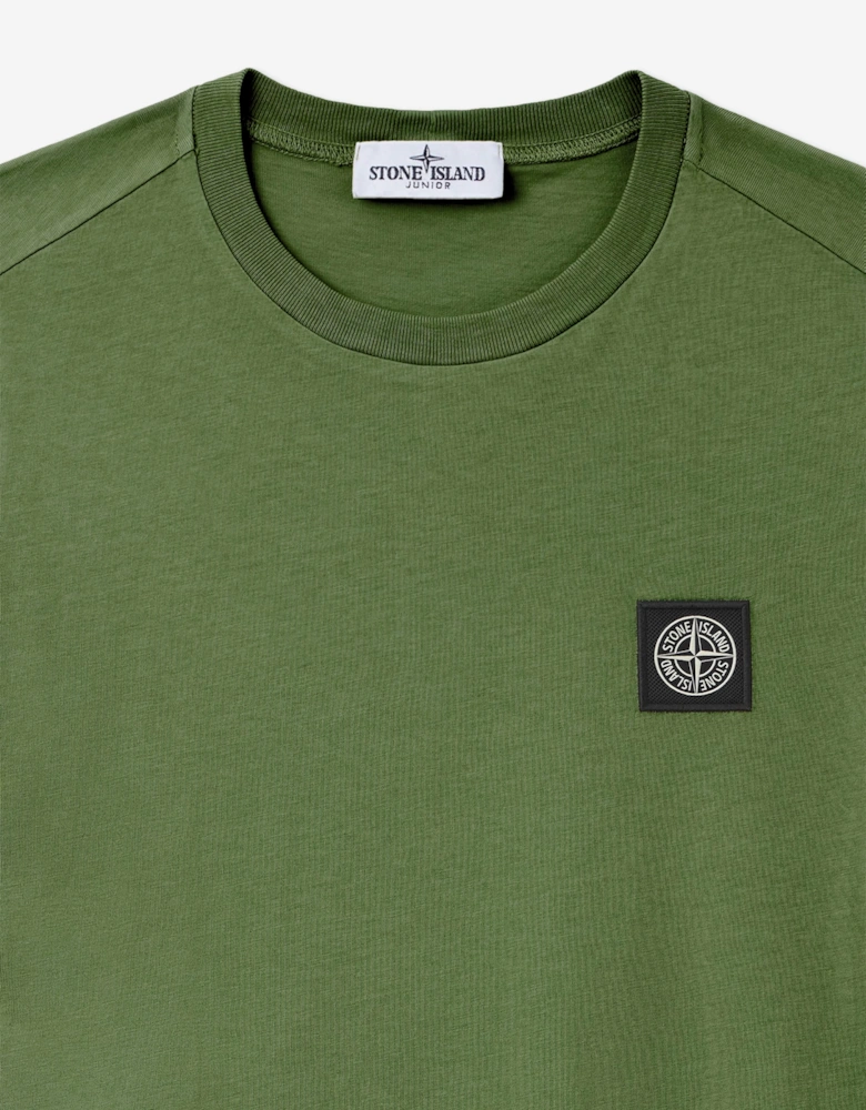 Stone Island Boys 30/1 Cotton Jersey T-Shirt in Green