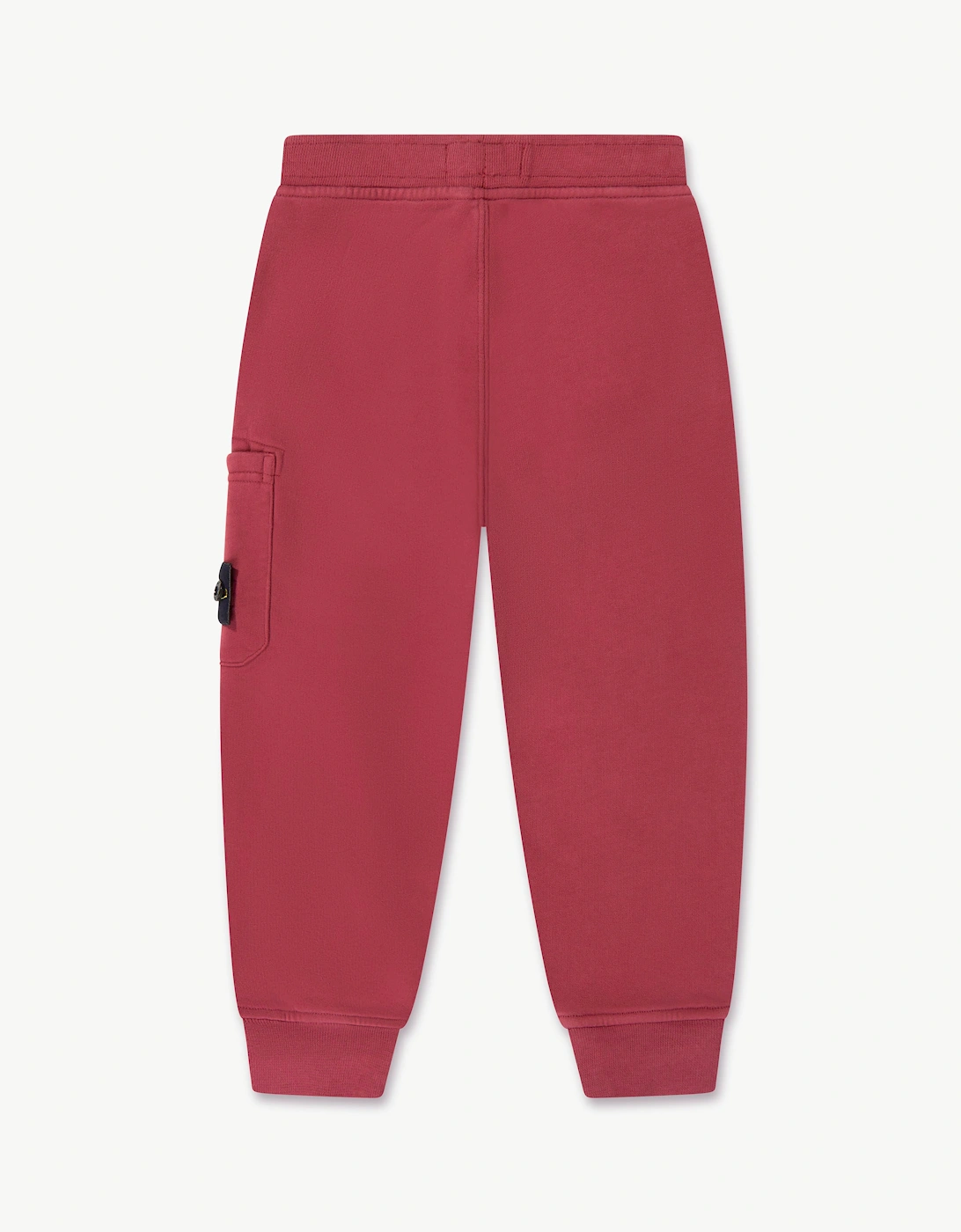 Stone Island Boys Brushed Cotton Fleece Joggers in Red