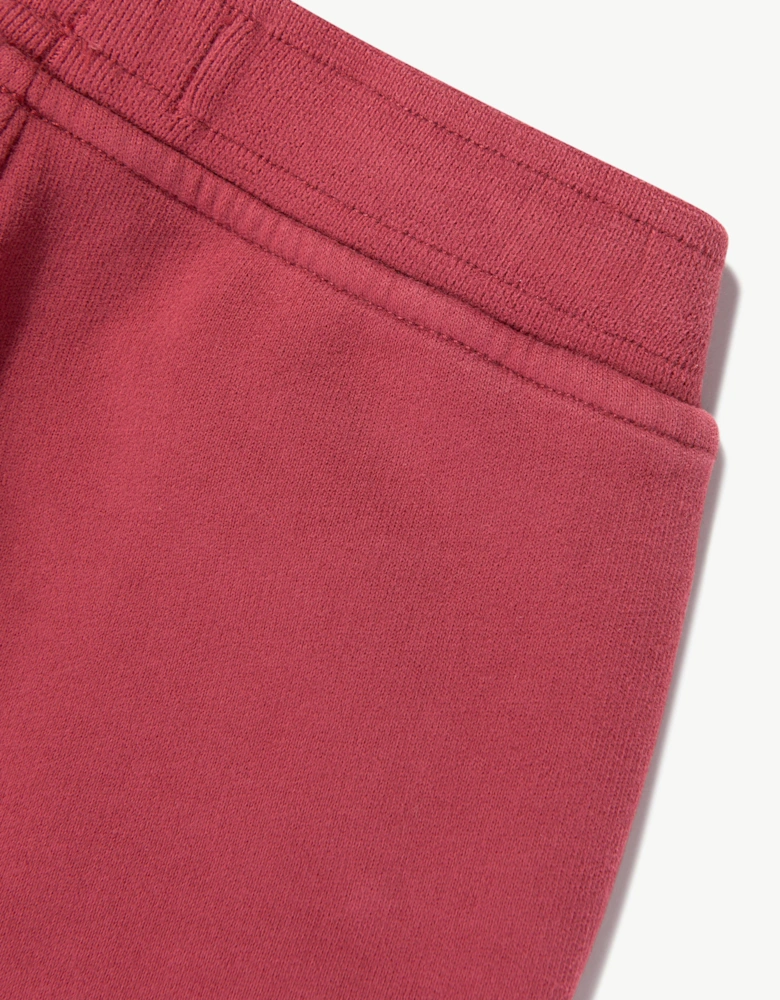 Stone Island Boys Brushed Cotton Fleece Joggers in Red