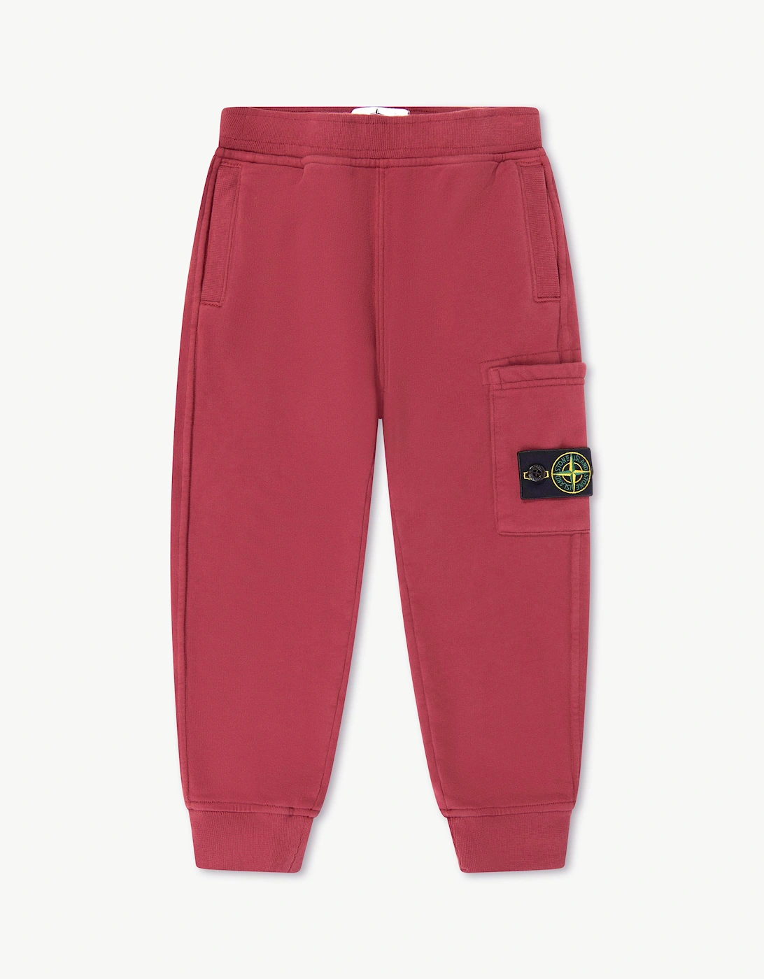 Stone Island Boys Red  Brushed Cotton Fleece Joggers  - Size 6 Years Kids