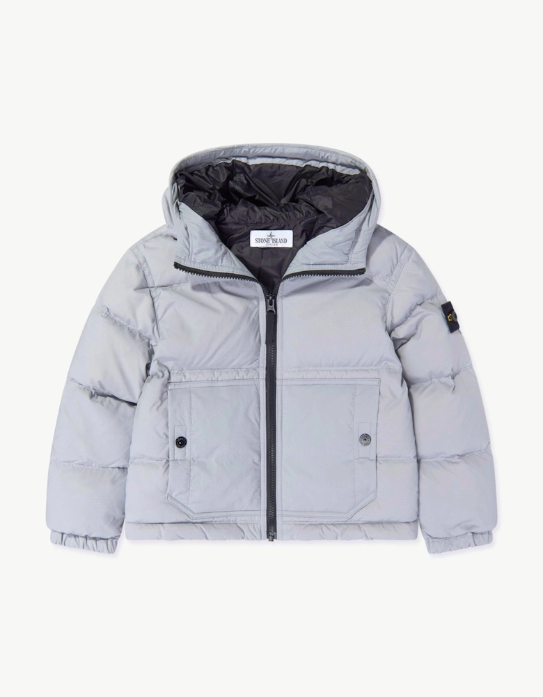 Stone Island Boys Matt Ripstop Cordura Puffer Jacket in Grey