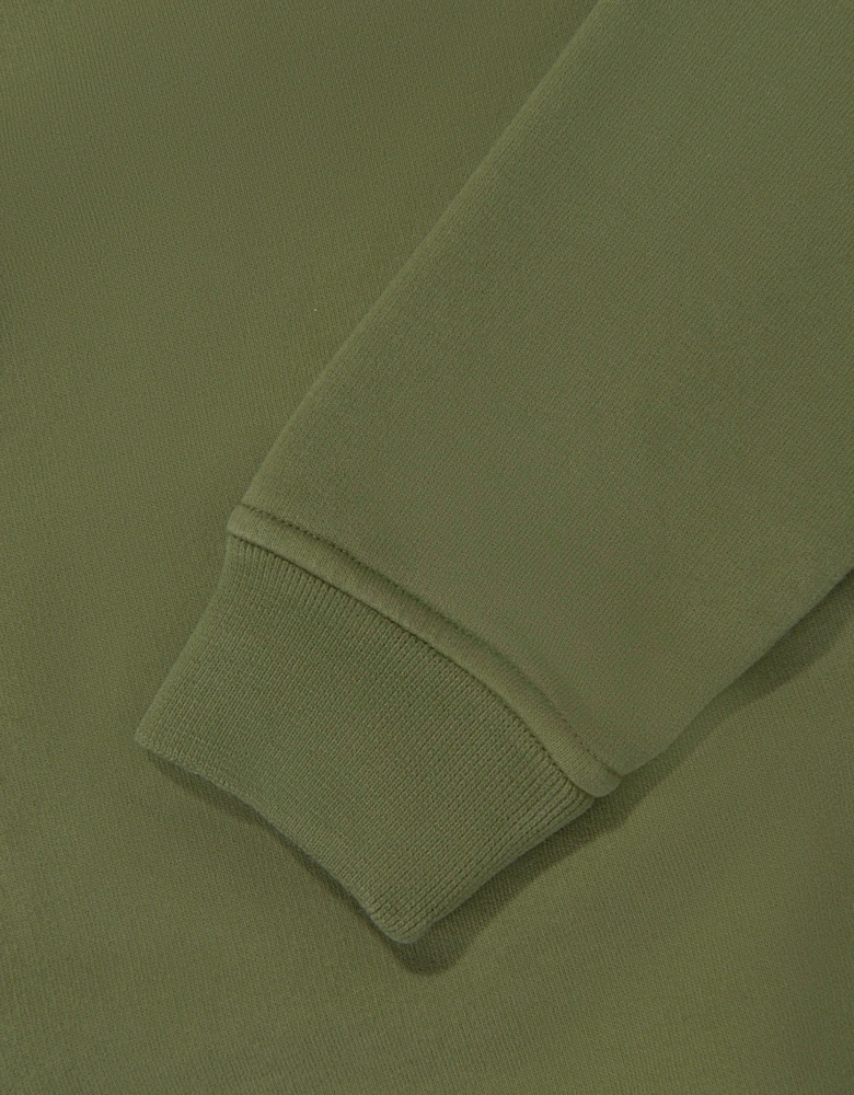Stone Island Boys Brushed Organic Fleece Half Zip Sweatshirt in Green