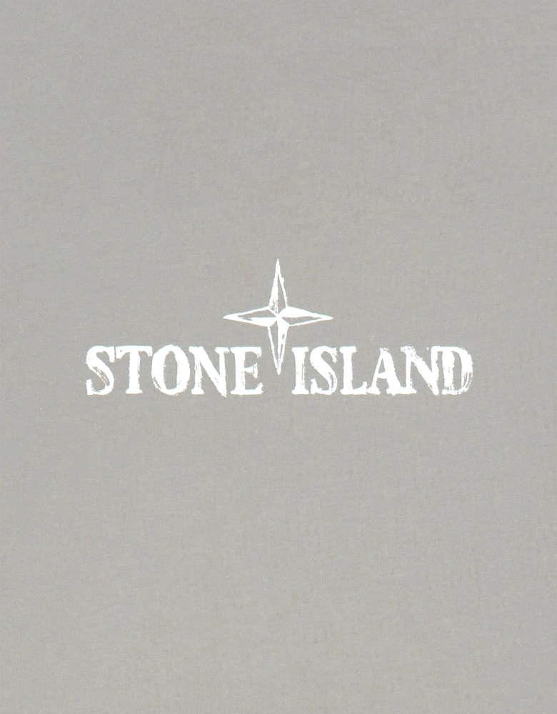 Stone Island Boys Cotton Logo Print T-Shirt in Grey